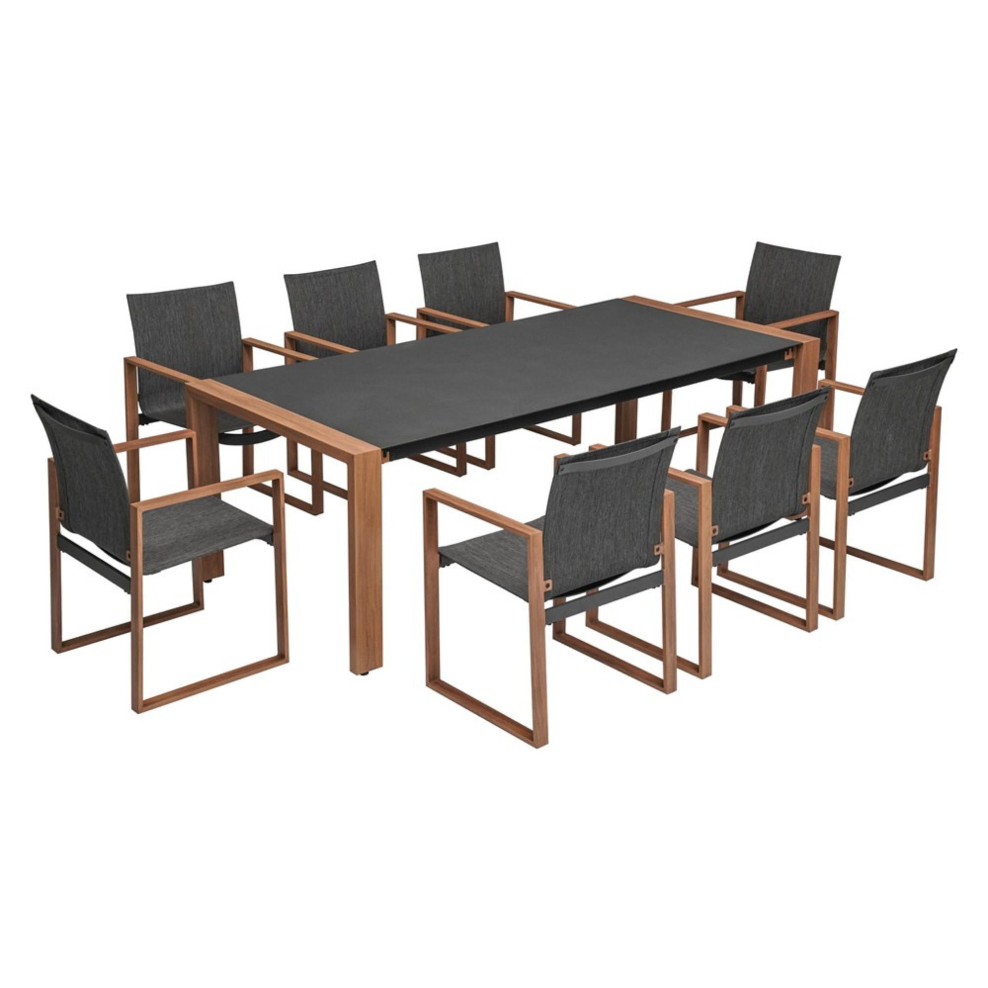 SET DE MASA DUISBURG, 9 piese - maro/antracit, compozit lemnos - RAUMHIRSCH FURNITURE