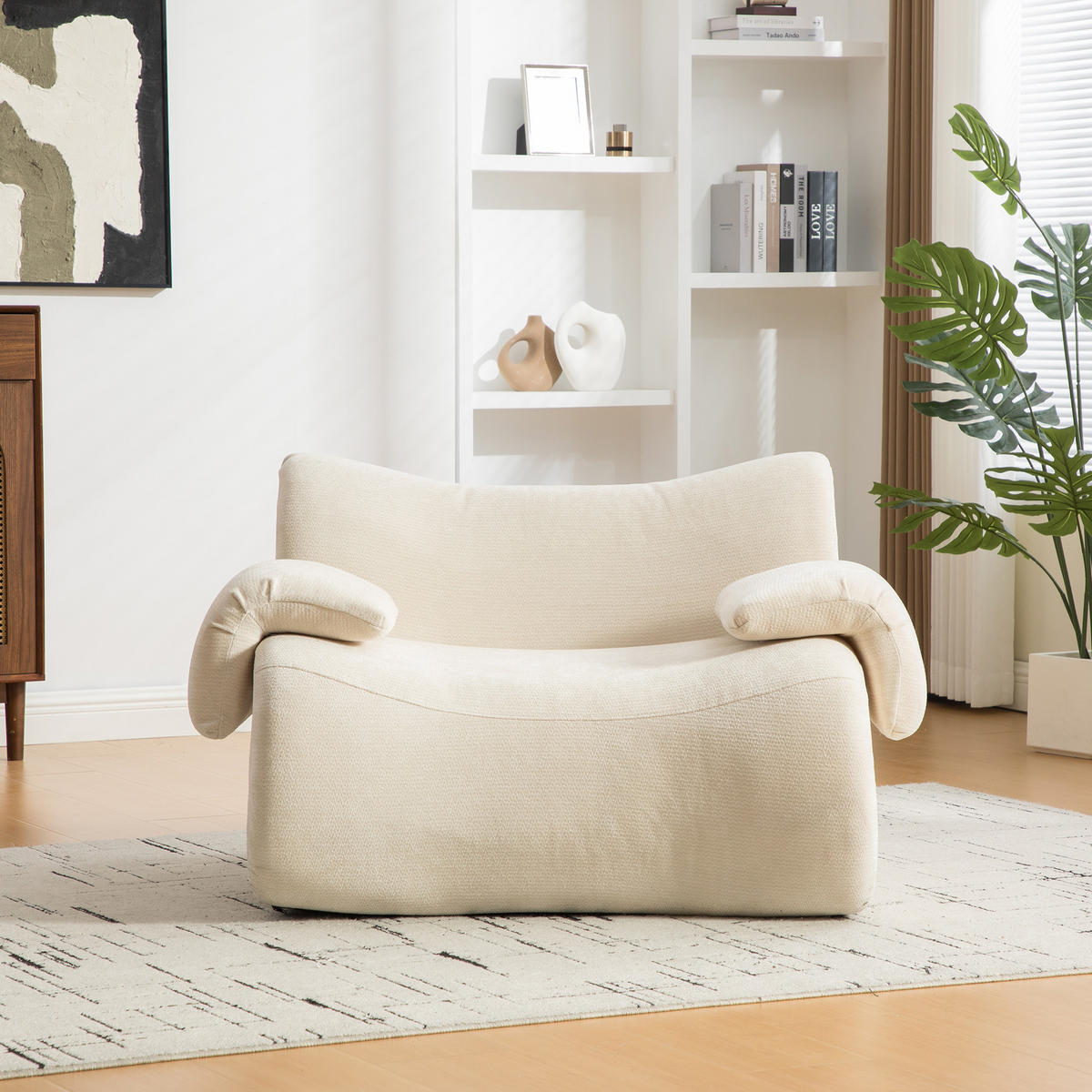 SESSEL DE-35120 mit Chenille-Bezug Beige - Beige, Textil (92.5/73.5/120cm) - ComfortXL