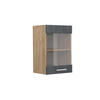 KÜCHENGLASSCHRANK R-Line Schwarz Beton 40 cm - Honigeiche/Eiche Wotan, Holzwerkstoff (40/60/31cm) - Vicco