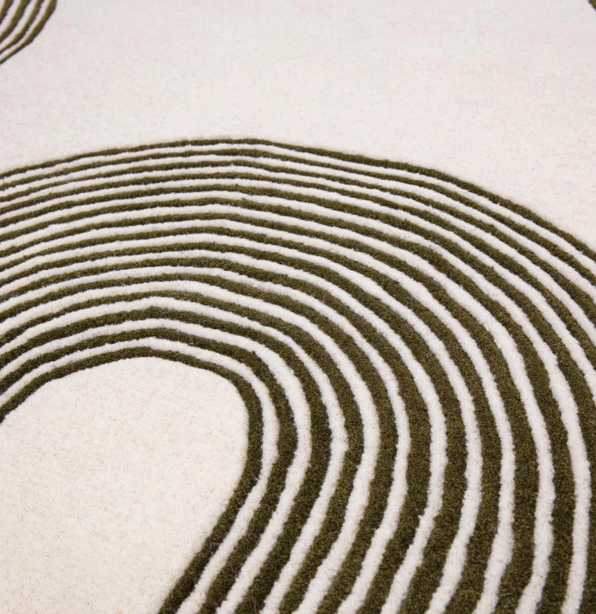 TEPPICH modern handgetuftet Wolle CROOK Grün 120 x 170 cm - Grün, Naturmaterialien (120/170cm) - Novatrend