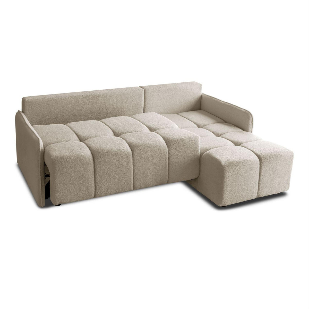 AUSZIEHBARES Ecksofa GAMMA mit Schlaffunktion Quelle 03 - Beige, Textil (217/145cm) - Lookway