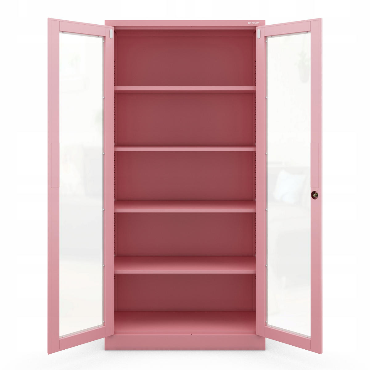 VITRINENSCHRANK Amelia - Rosa, Metall (90/185/40cm) - Jan Nowak