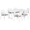 GARTENMÖBEL-SET 6-Sitzer Weiß Valcanetto/Taviano - Hellbraun/Weiß, Metall - Beliani