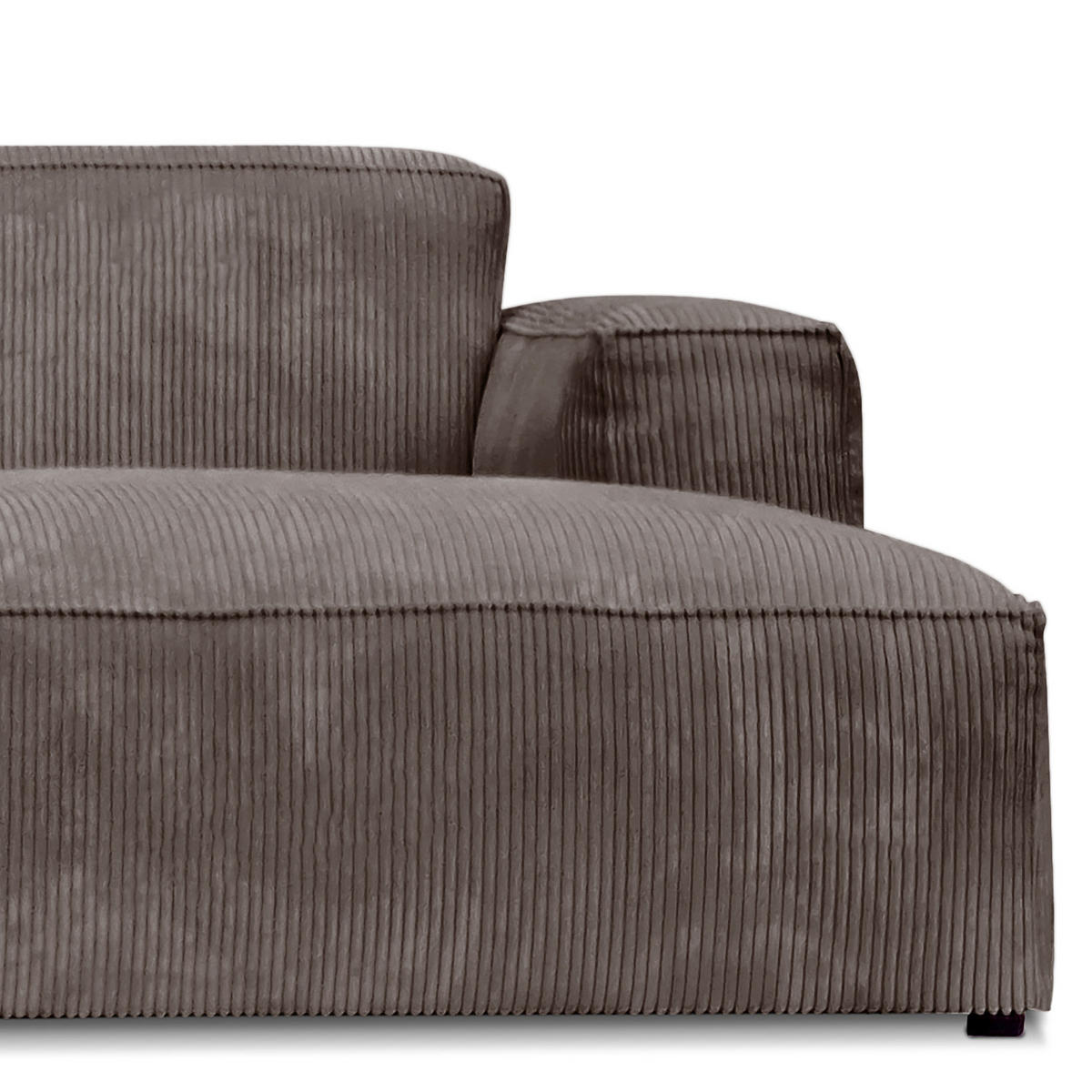 ECKSOFA mit Longchair - Schwarz/Braun, Kunststoff/Textil (345/170cm) - home24