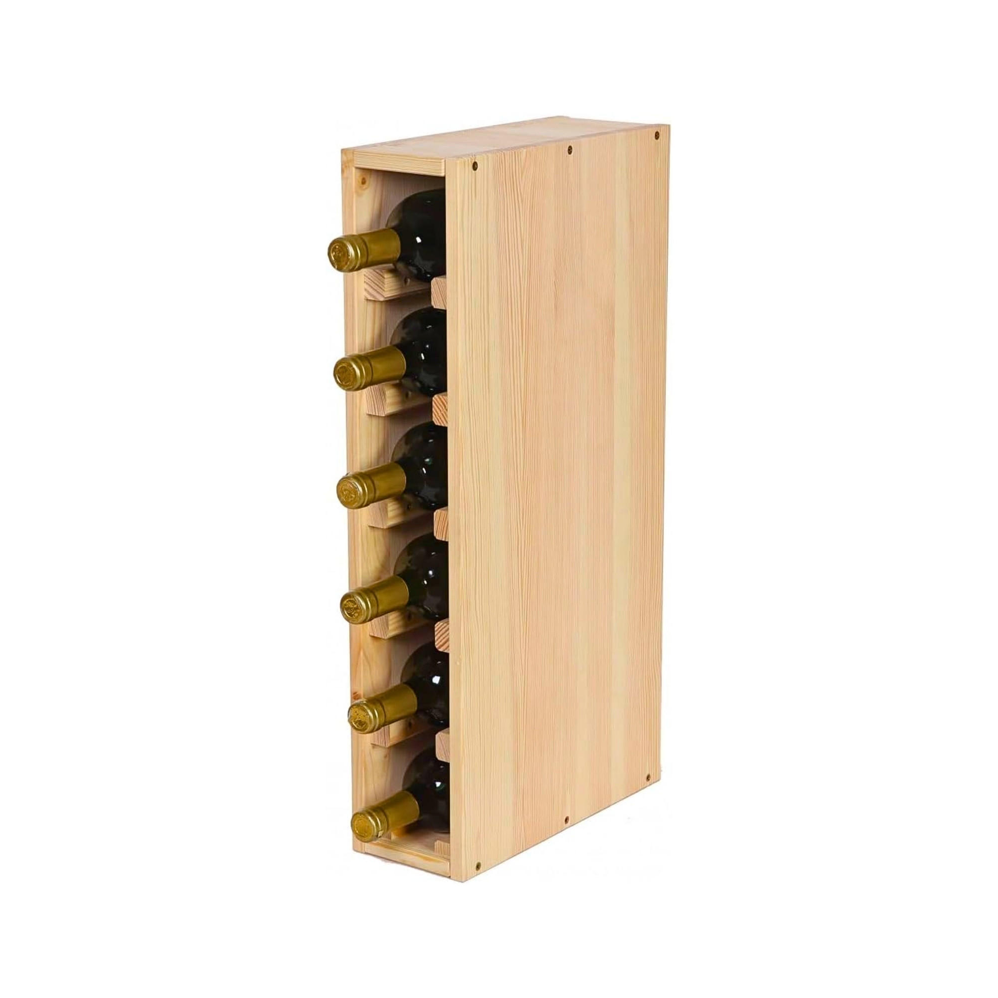 WEINREGAL Vincellar Mod 60x12x30 cm Schmal Modul Für 6 Flaschen Massives Kiefernholz Natur - Naturfarben, Holz (12/60/30cm) - PROREGAL