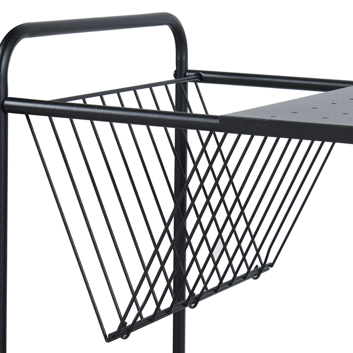 SERVIERWAGEN Austrheim - Schwarz, Kunststoff/Metall (50/73/33cm) - [en.casa]