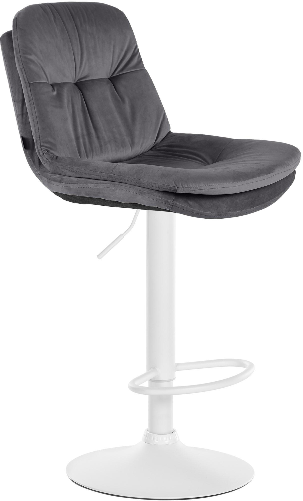 BARHOCKER Samt dunkelgrau - Dunkelgrau/Schwarz, Textil (46/94/54cm) - CLP