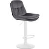 BARHOCKER Samt dunkelgrau - Dunkelgrau/Schwarz, Textil (46/94/54cm) - CLP