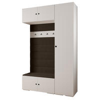 GARDEROBEN-SET 236,7/150/47 - Schwarz/Braun, Holz/Metall (150/236.7/47cm) - Abiks Möbel