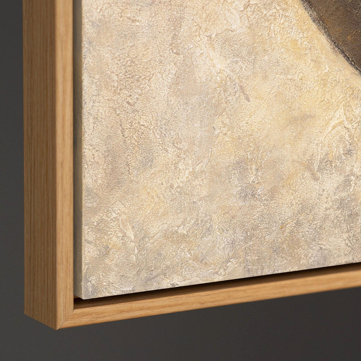 GEMÄLDE Duett der Halbkreise Schattenfugenrahmen Eichefarben 120x80 cm - Eichefarben, Holz (120/80cm) - YS-art gallery