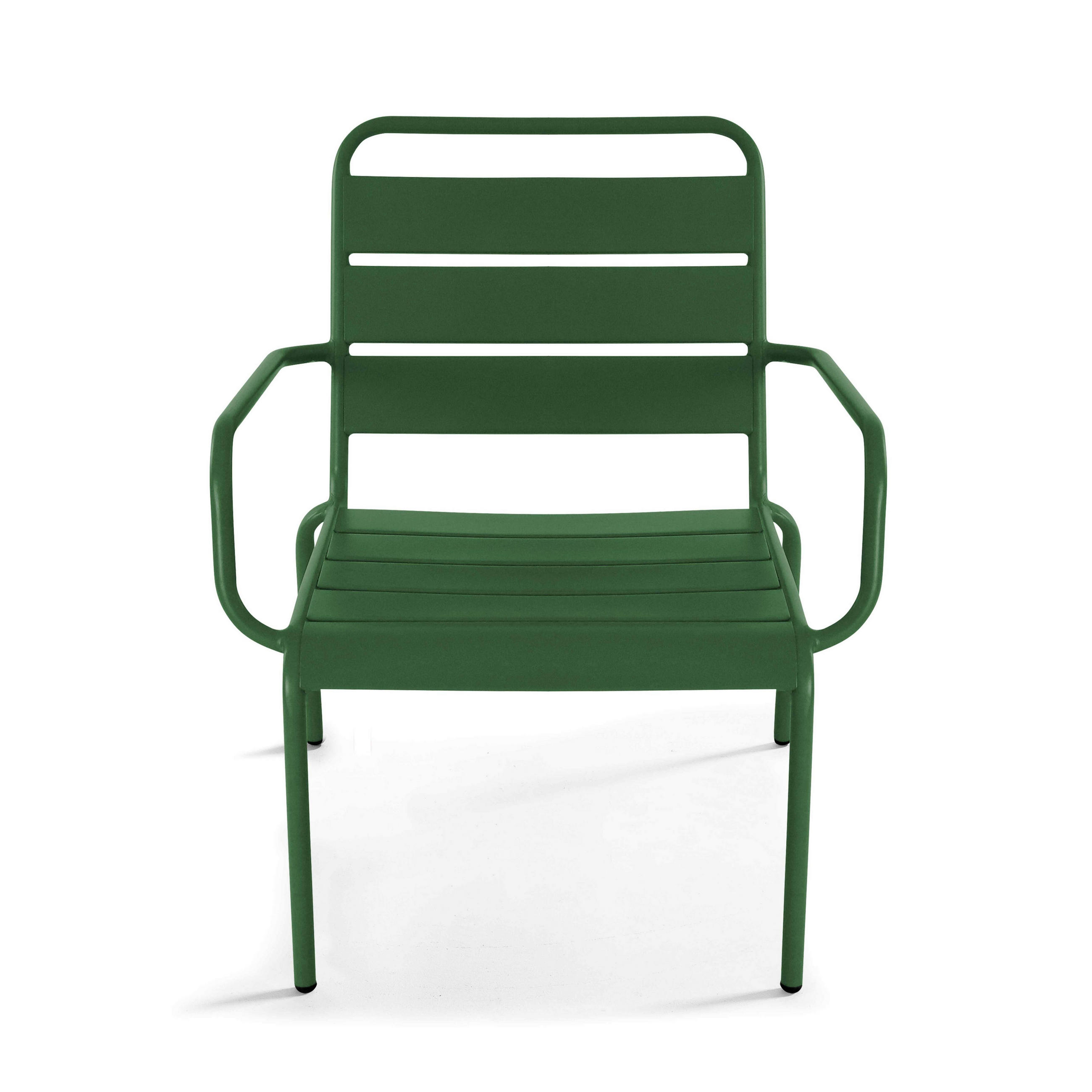 RELAXSESSEL, Waldgrün - Grün, Metall (65/76/70cm) - Oviala