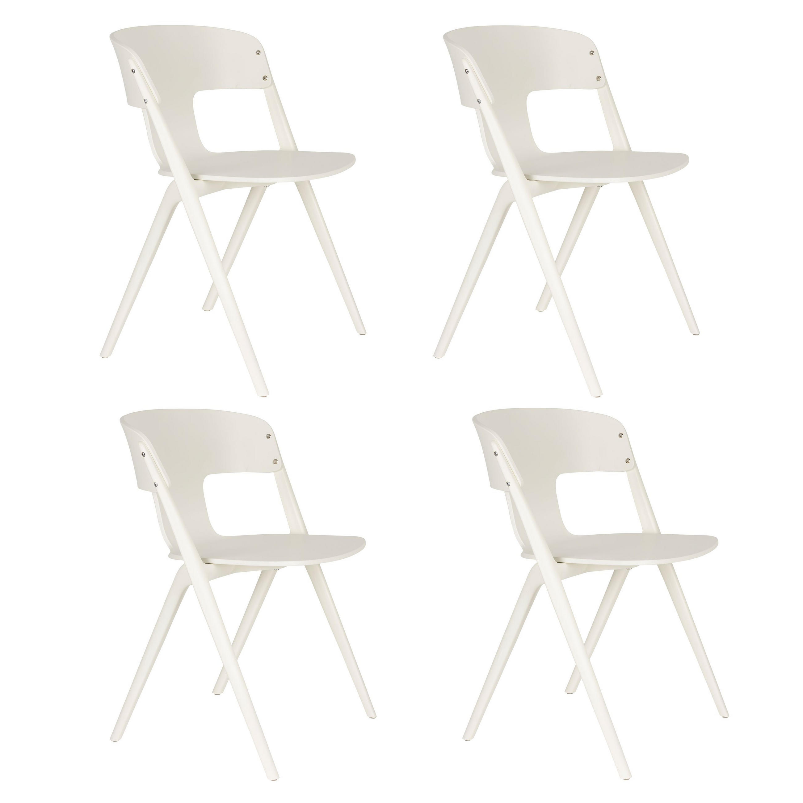 GARTENSTUHL Horizon Creme/ Weiß - 4 er Set - Beige, Kunststoff (57.5/75/52.5cm) - Zuiver