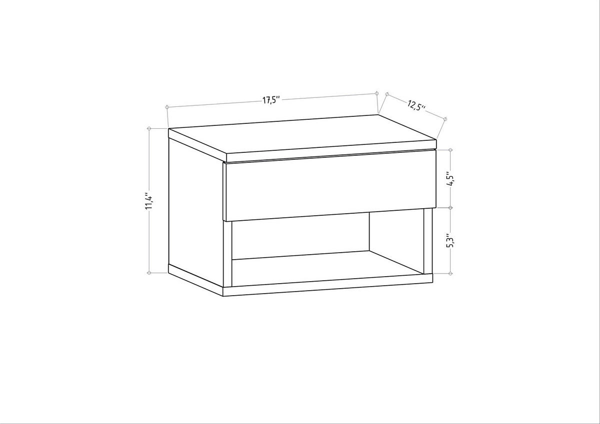 NACHTTISCH Jamot Saphireiche - Eichefarben, Holzwerkstoff (44.5/29/31.7cm) - Decorotika