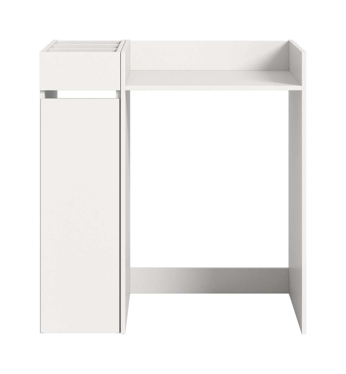 WASCHMASCHINENUMBAU Set weiß 2-teilig, Überbauschrank und Anstellregal 95 x 101 cm - Schwarz/Weiß, Holzwerkstoff/Kunststoff (95/101/60cm) - Inn.Furn