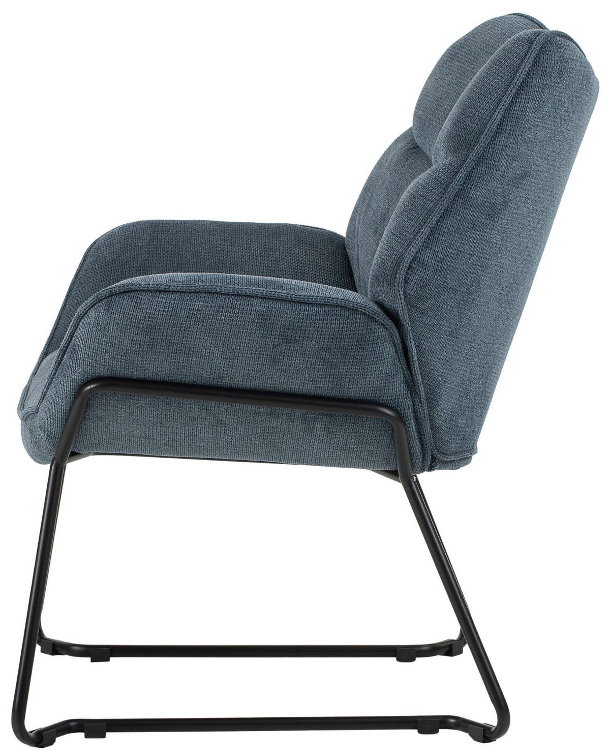 SESSEL Aliano - 4er Set - blau - Blau/Schwarz, Textil/Metall (67/76/73cm) - bene living