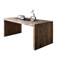SCHREIBTISCH Sheesham 178x90x78 grau geölt NATURE GREY #711 - Grau, Holz (90/178/76cm) - Massivmoebel24