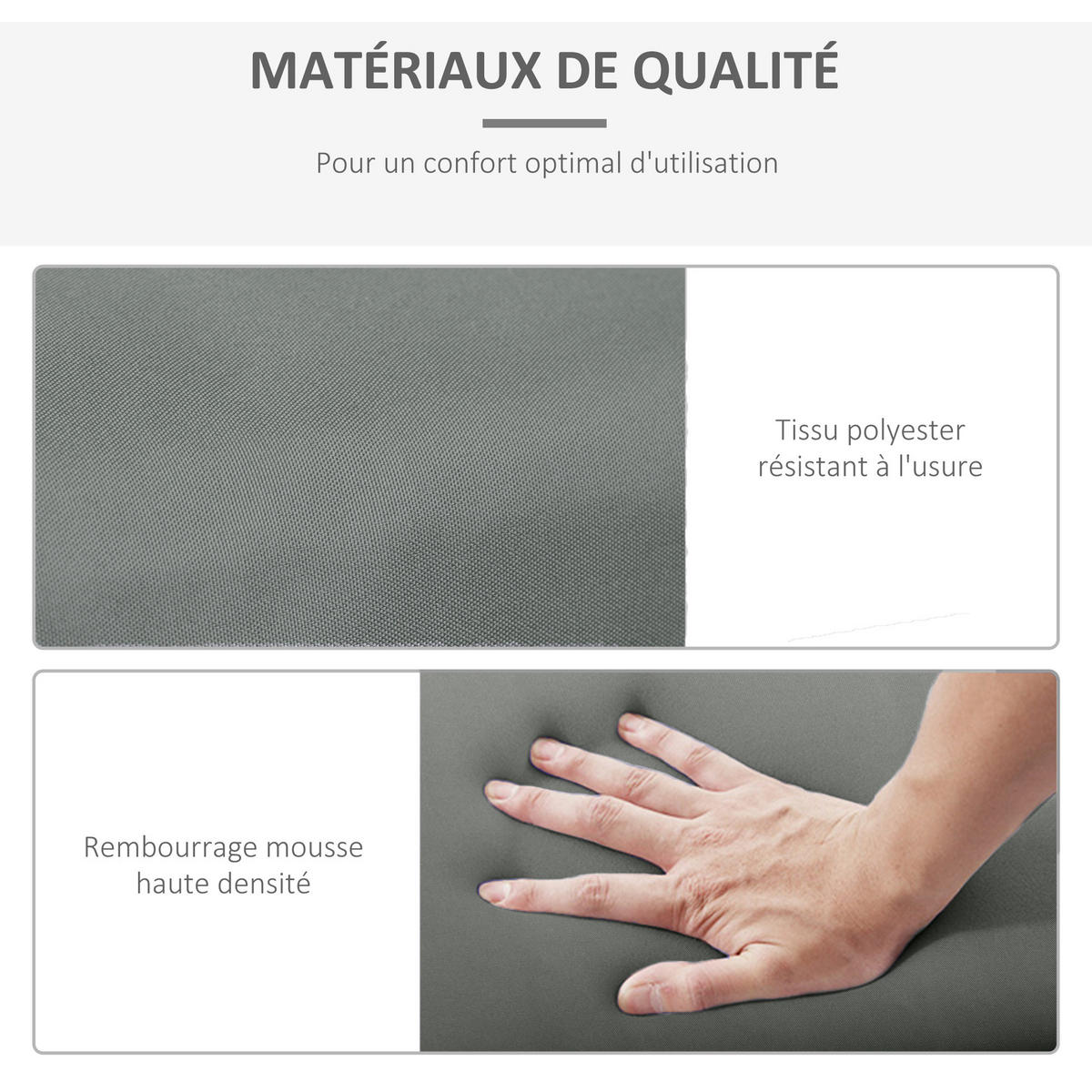 LIEGENAUFLAGE Dunkelgrau 2er-Set 196/55/8 cm - Grau, Textil (196/8/55cm) - PANGIVO