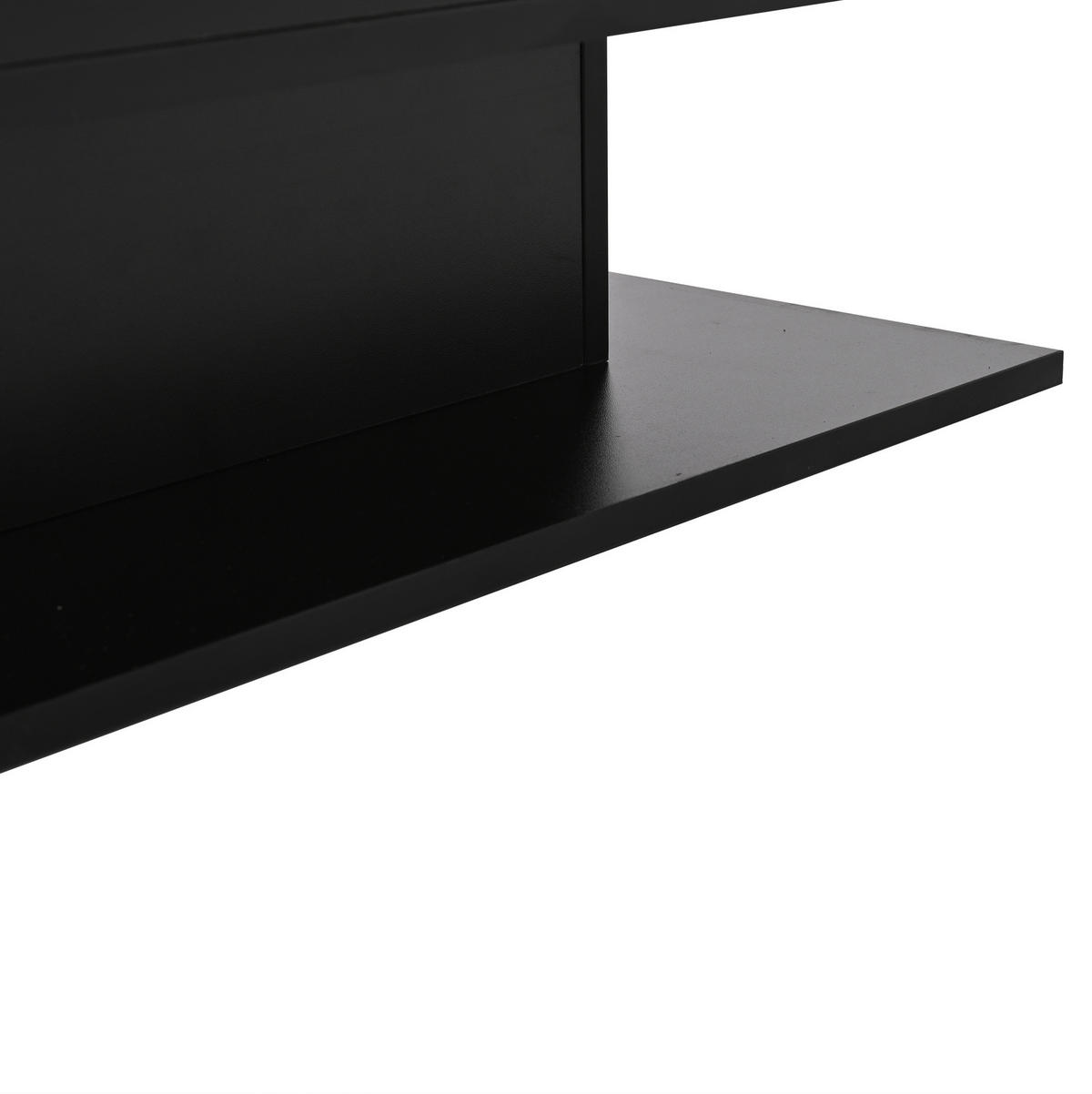 COUCHTISCH 80/75/40 cm mit höhenverstellbarer Platte, LED, Stauraum und Spanplatte in Hochglanzoptik, Schwarz - Schwarz, Holzwerkstoff (80/77/40cm) - Redom
