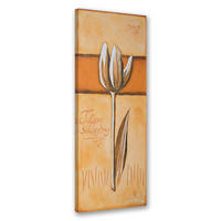 WANDBILD gemalte tulpe - Beige, Textil (30/90cm) - Feeby