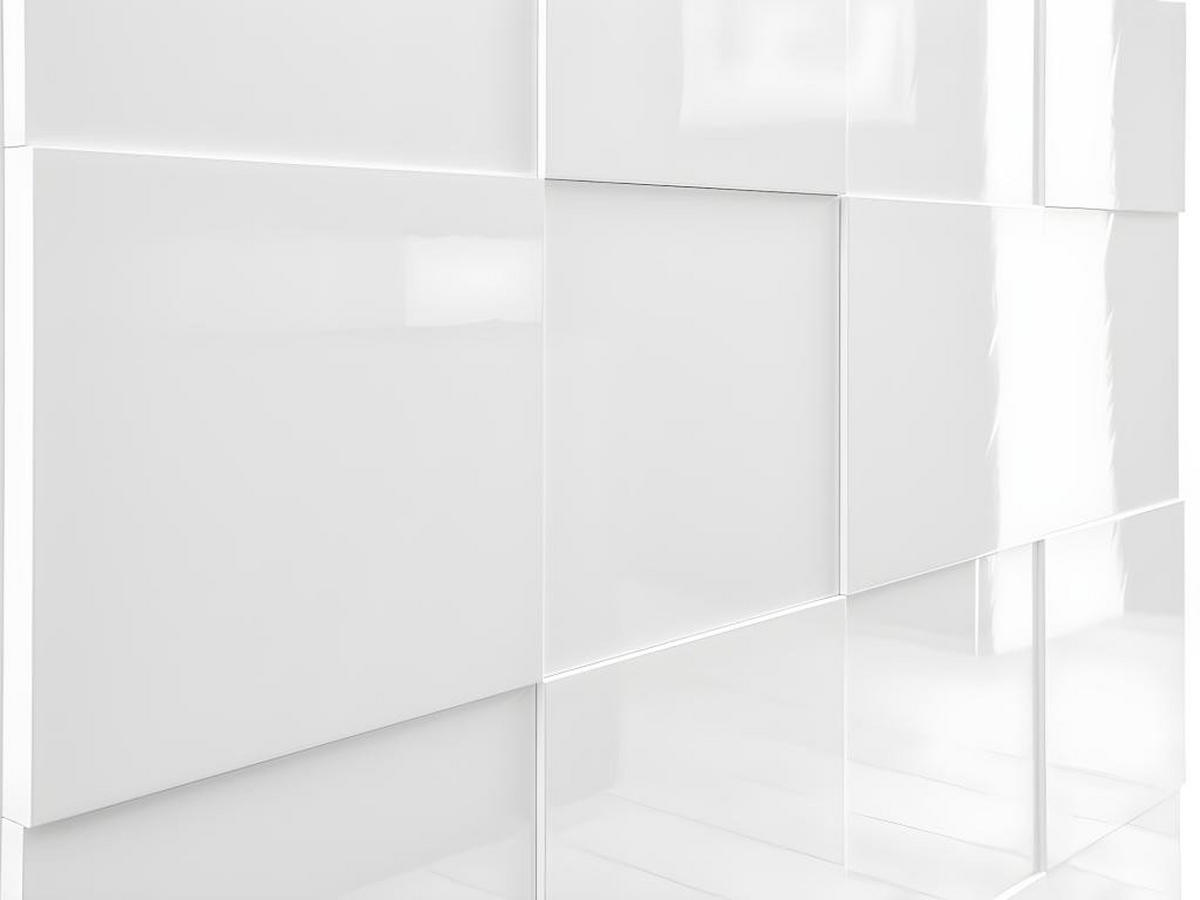 HIGHBOARD mit 2 Türen - Weiß lackiert - CALISTO - Weiß, Holz (42/111/121cm) - Vente-Unique