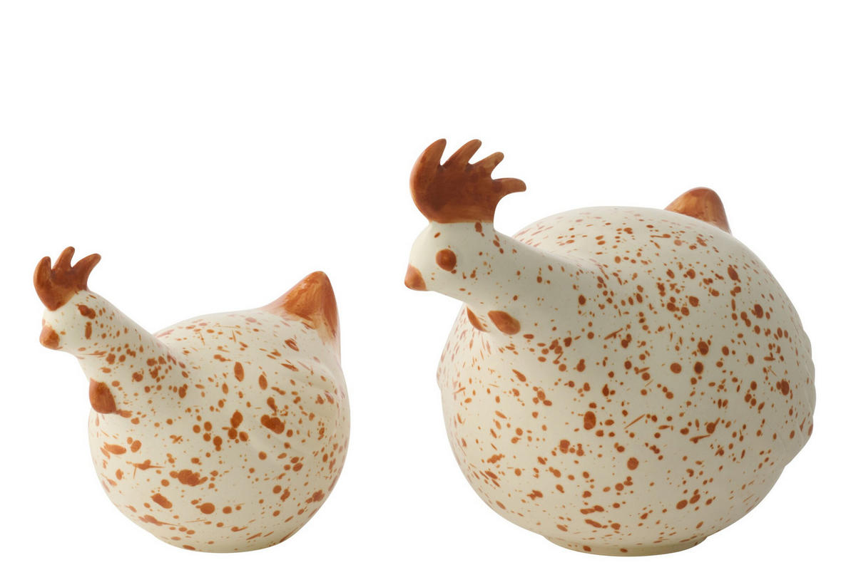 DEKOOBJEKT HUHN - Braun, Keramik (21/16/32cm) - J-Line