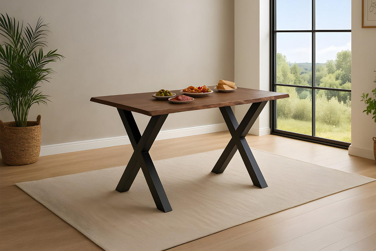 ESSTISCH ROXANA - Kastanienfarben/Beige, Holz (80/140/77cm) - SAM