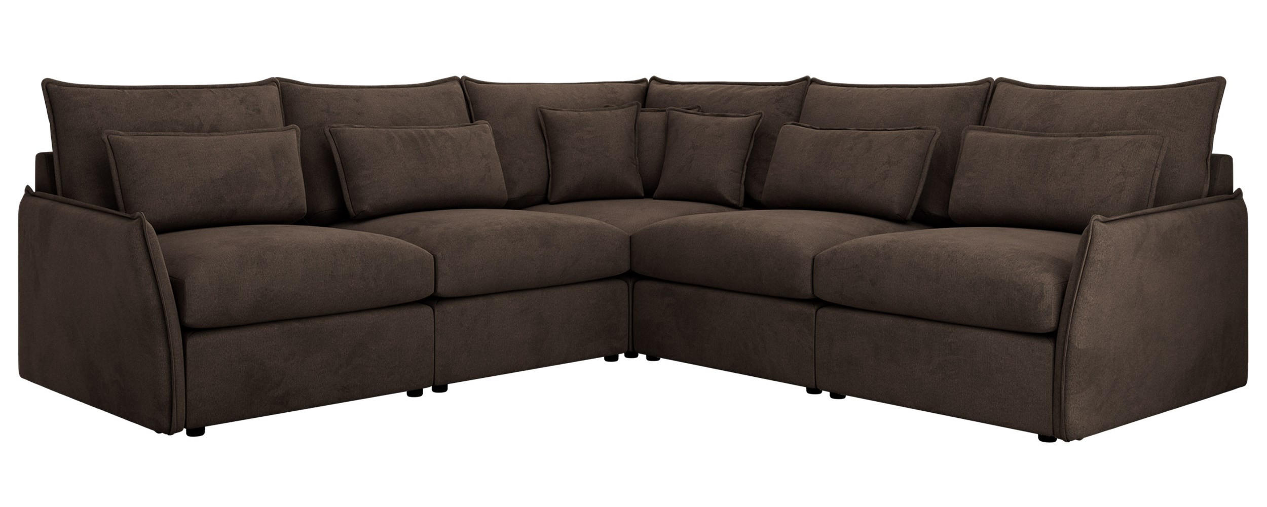 ECKSOFA VERSO L Braun Velvet - Schwarz/Braun, Kunststoff/Textil (270/270cm) - MKS