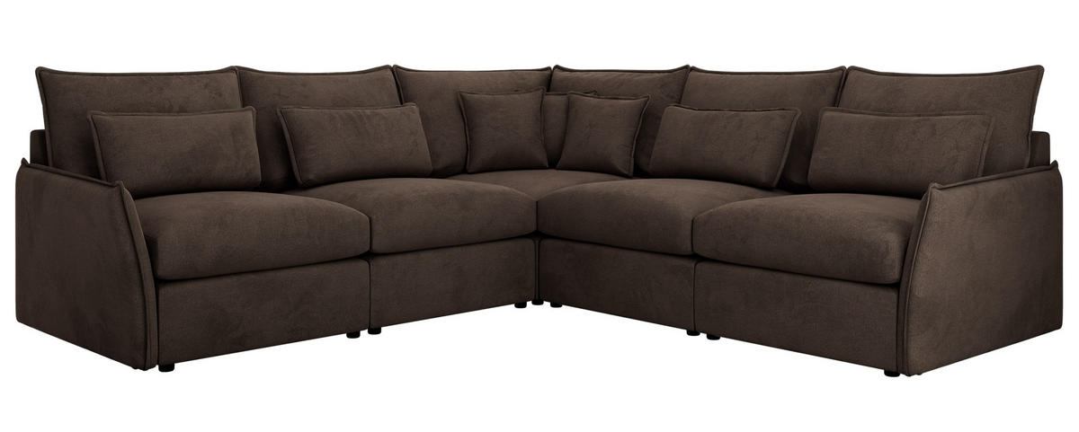ECKSOFA VERSO L Braun Velvet - Schwarz/Braun, Kunststoff/Textil (270/270cm) - MKS