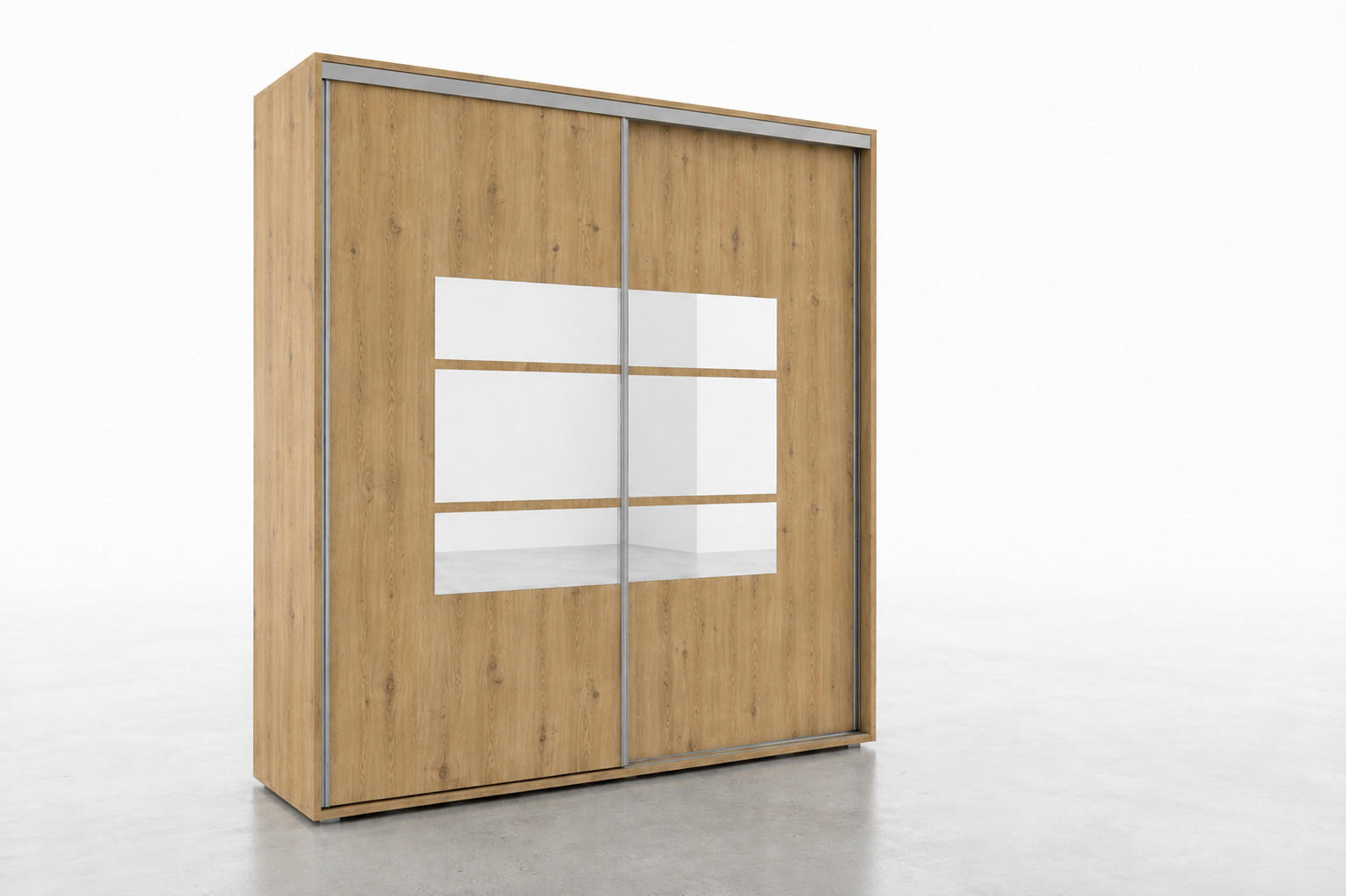 SCHLAFZIMMERSCHRANK mit 2 Schiebetüren und Spiegel - Artisan *A2 - Goldfarben, Holzwerkstoff (125/215/62cm)
