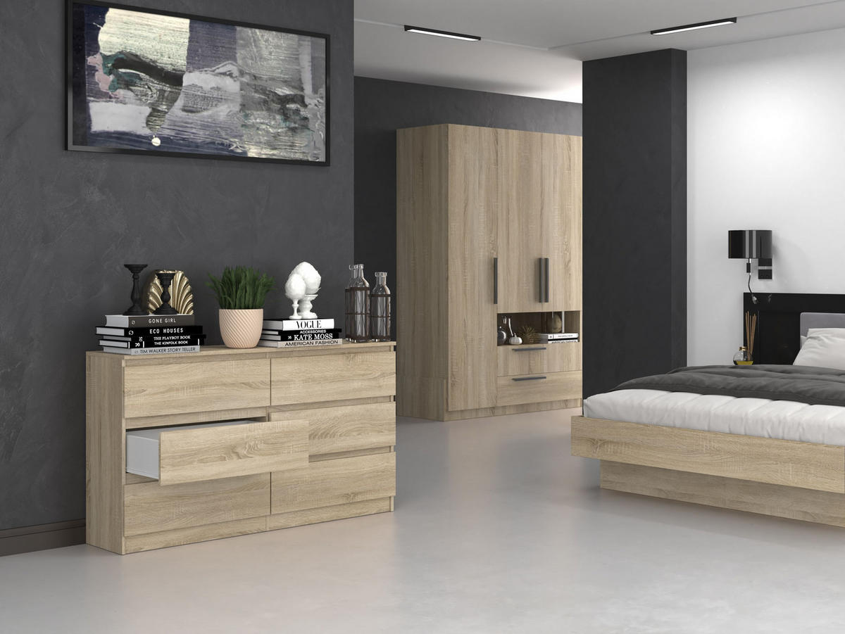 KOMMODE MALWA M6 140 - EICHE SONOMA - Sonoma Eiche, Holzwerkstoff (138/75/40cm) - CDF