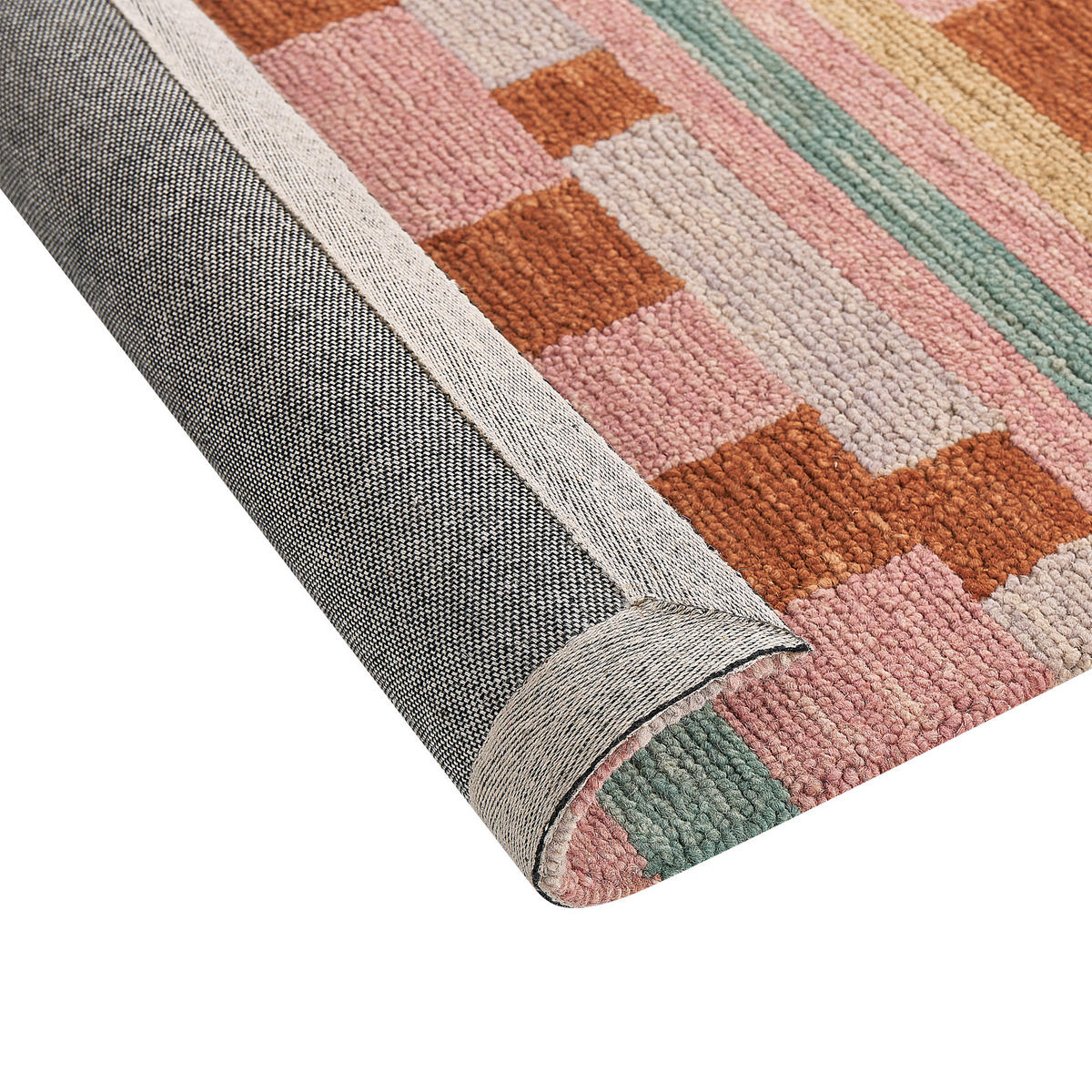 TEPPICH geflochten Yomra 200/200 cm - Multicolor, Textil (200/200cm) - Beliani