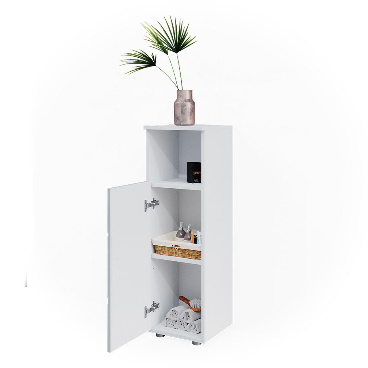 MIDISCHRANK Irma Weiß Hochglanz 30 x 95 cm - Weiß Hochglanz, Holzwerkstoff (30/95/30cm) - Vicco