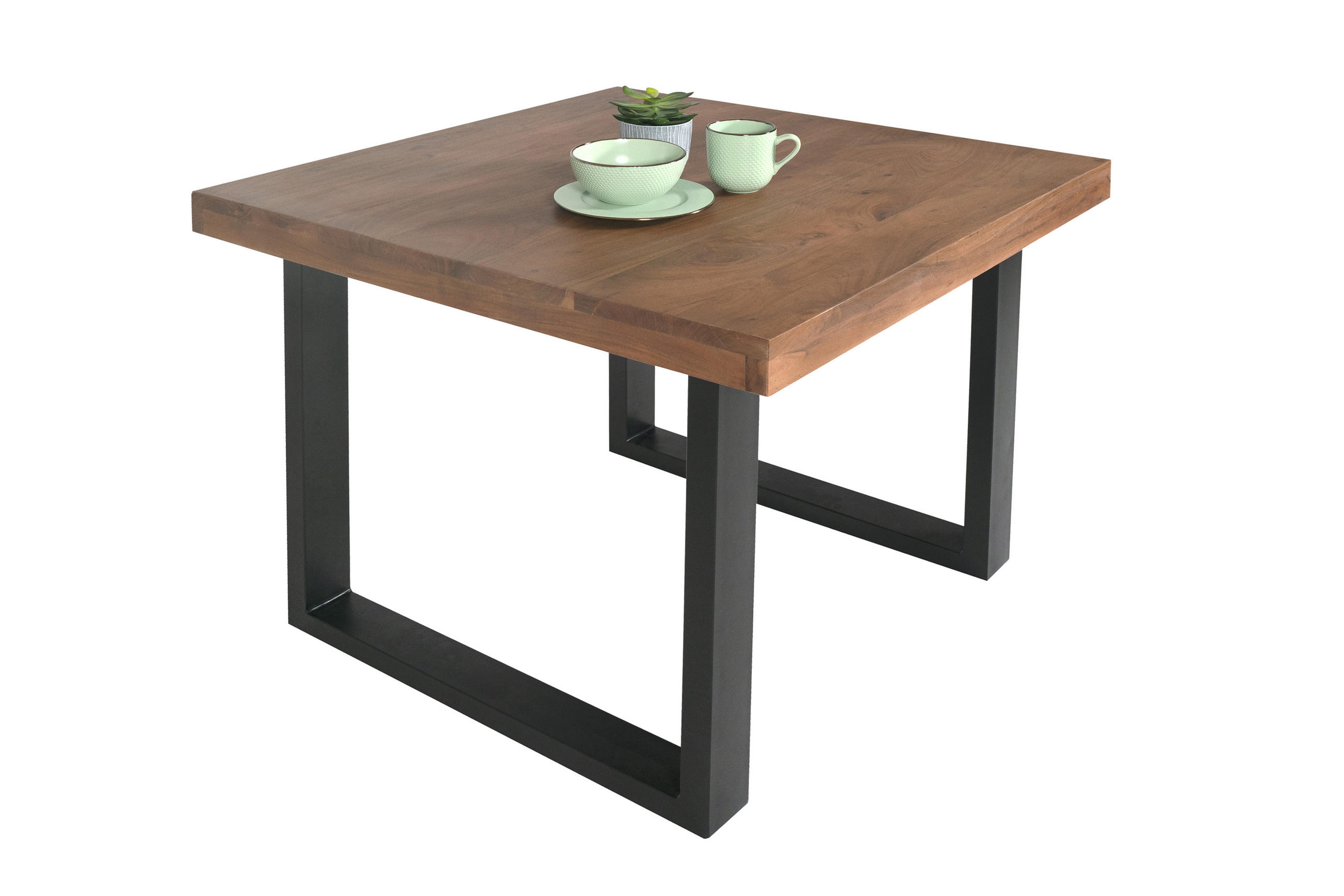 ESSTISCH RIO - Schwarz/Braun, Holz/Metall (90/90/77cm) - SAM