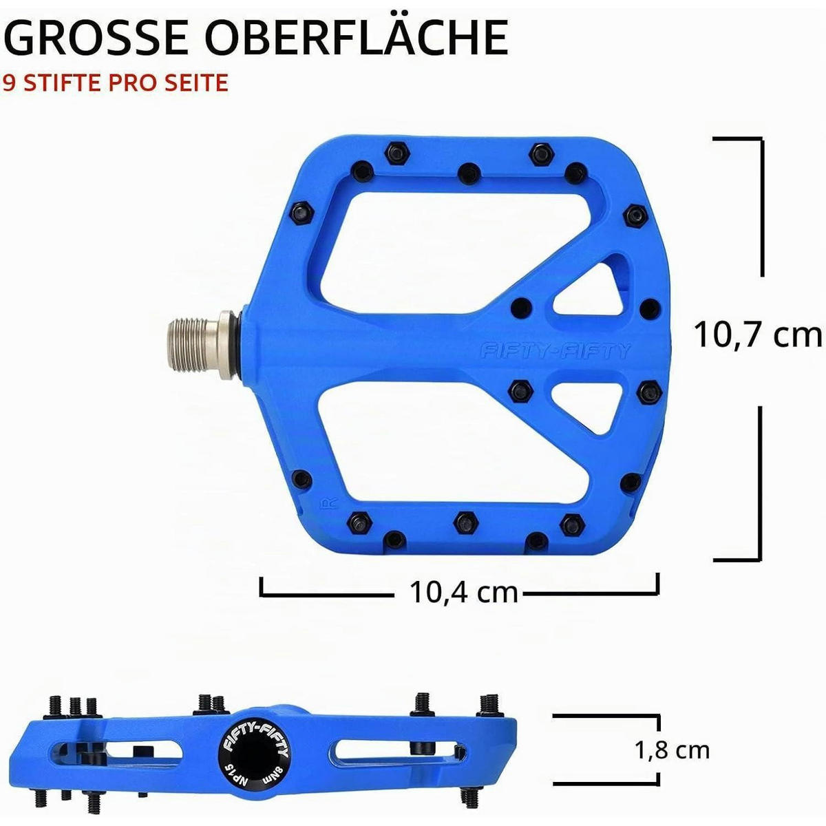 FAHRRADPEDALE Nylon Composite Blau 9/16 Zoll - Blau, Kunststoff (10.4/1.5/10.6cm)