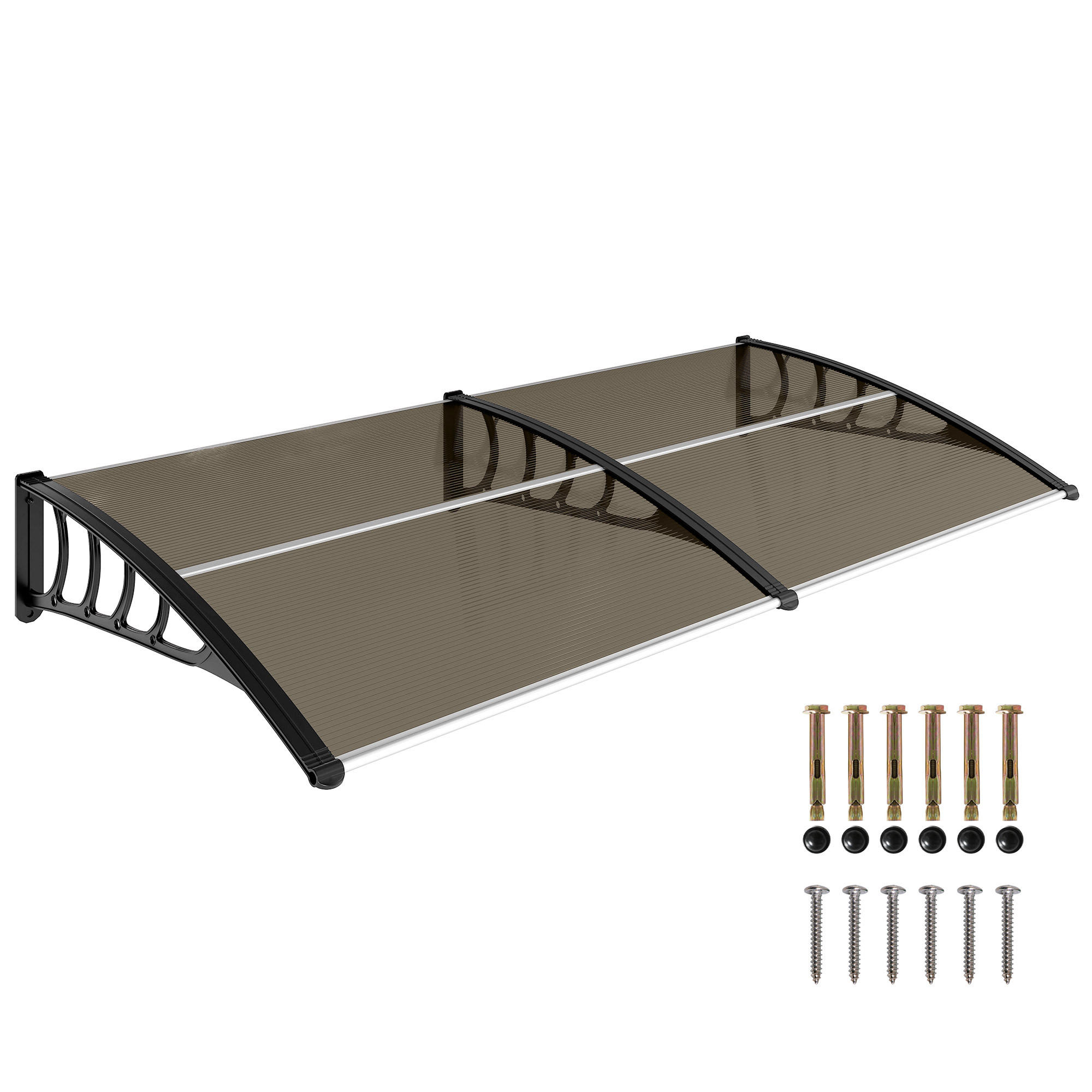 VORDACH DE-14007 200/96 cm, UV-Schutz Grün - Braun, Kunststoff (96/27/200cm) - ComfortXL