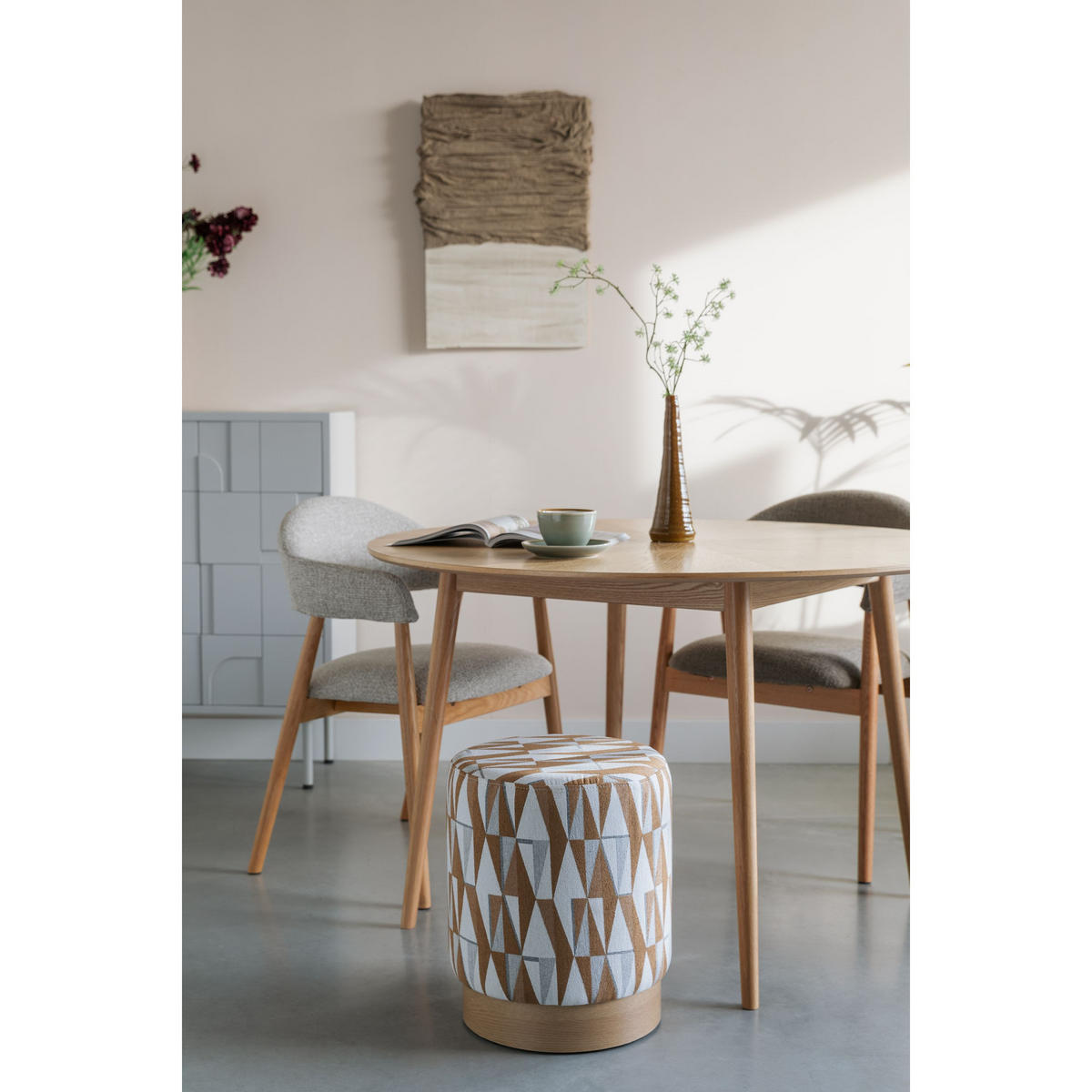 SITZHOCKER Ziggy Pouf - Beige, Kunststoff (36/45/36cm) - Housecraft Living