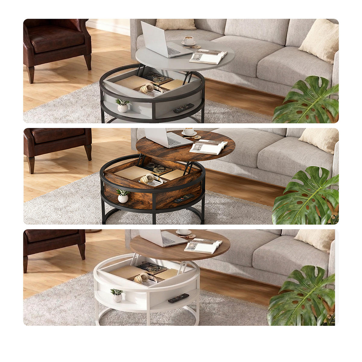 COUCHTISCH - Multicolor, Holzwerkstoff/Metall (80/80/46cm) - Relaxdays