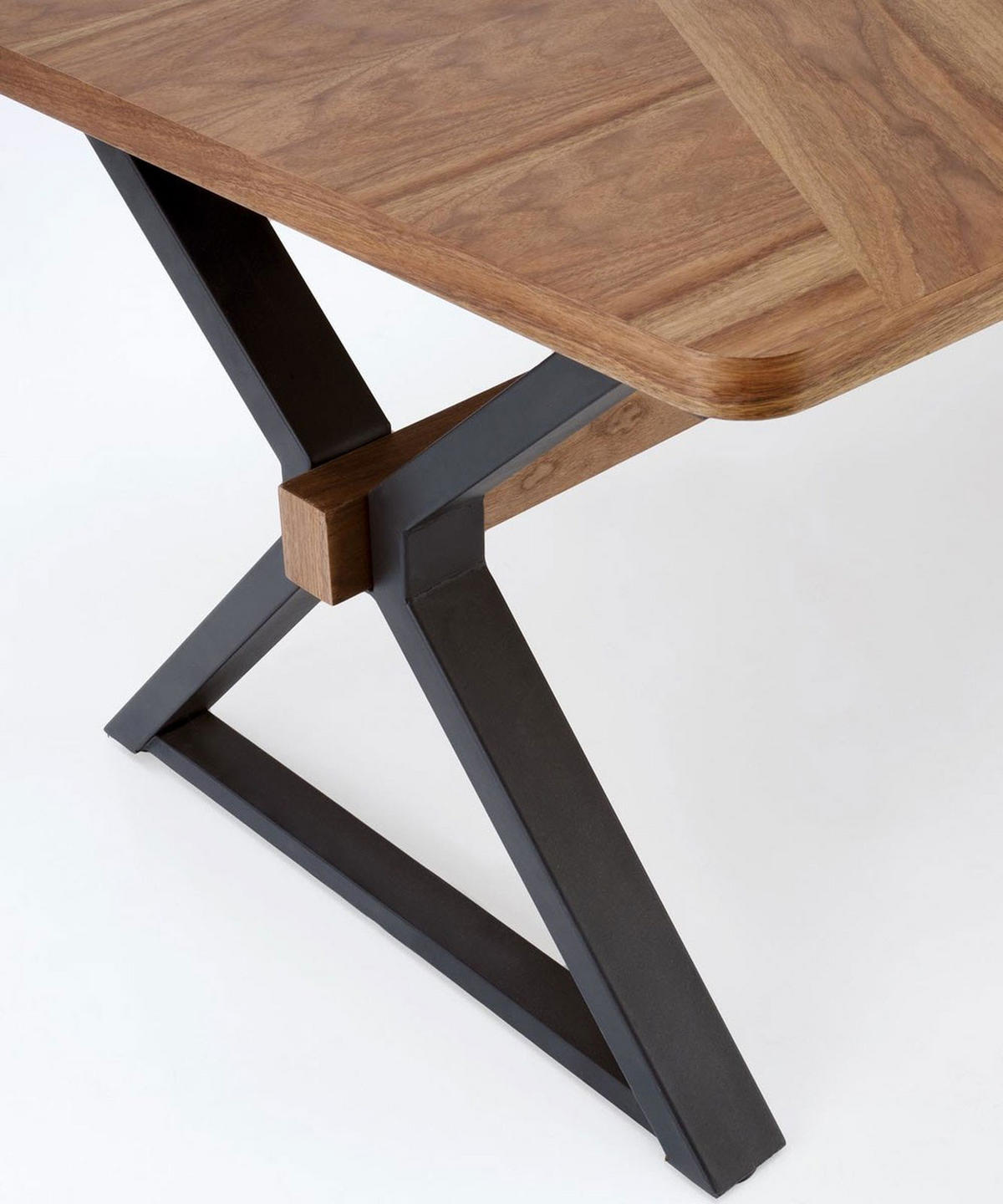 ESSTISCH Baron Nussbaum / schwarz 200-350 / 100 / 75cm - Nussbaumfarben/Schwarz, Holz/Holzwerkstoff (100/350/75cm) - Feldmann-Wohnen