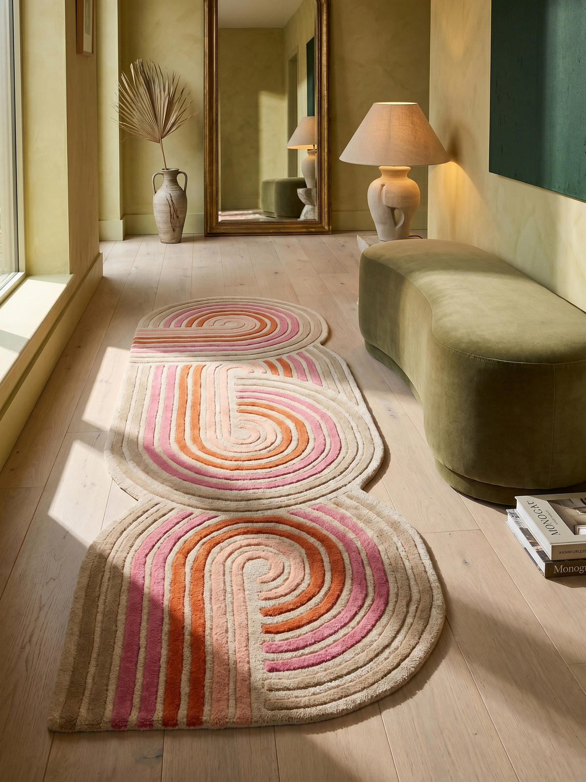 TEPPICH aus Wolle SOAR in Rosa, abstrakt, 80 x 300 cm - Rosa, Textil (300/80cm) - KADIMA DESIGN