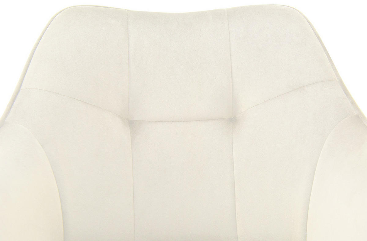 ARMLEHNENSTUHL Samt creme - Creme/Schwarz, Textil/Metall (64/82/62cm) - CLP