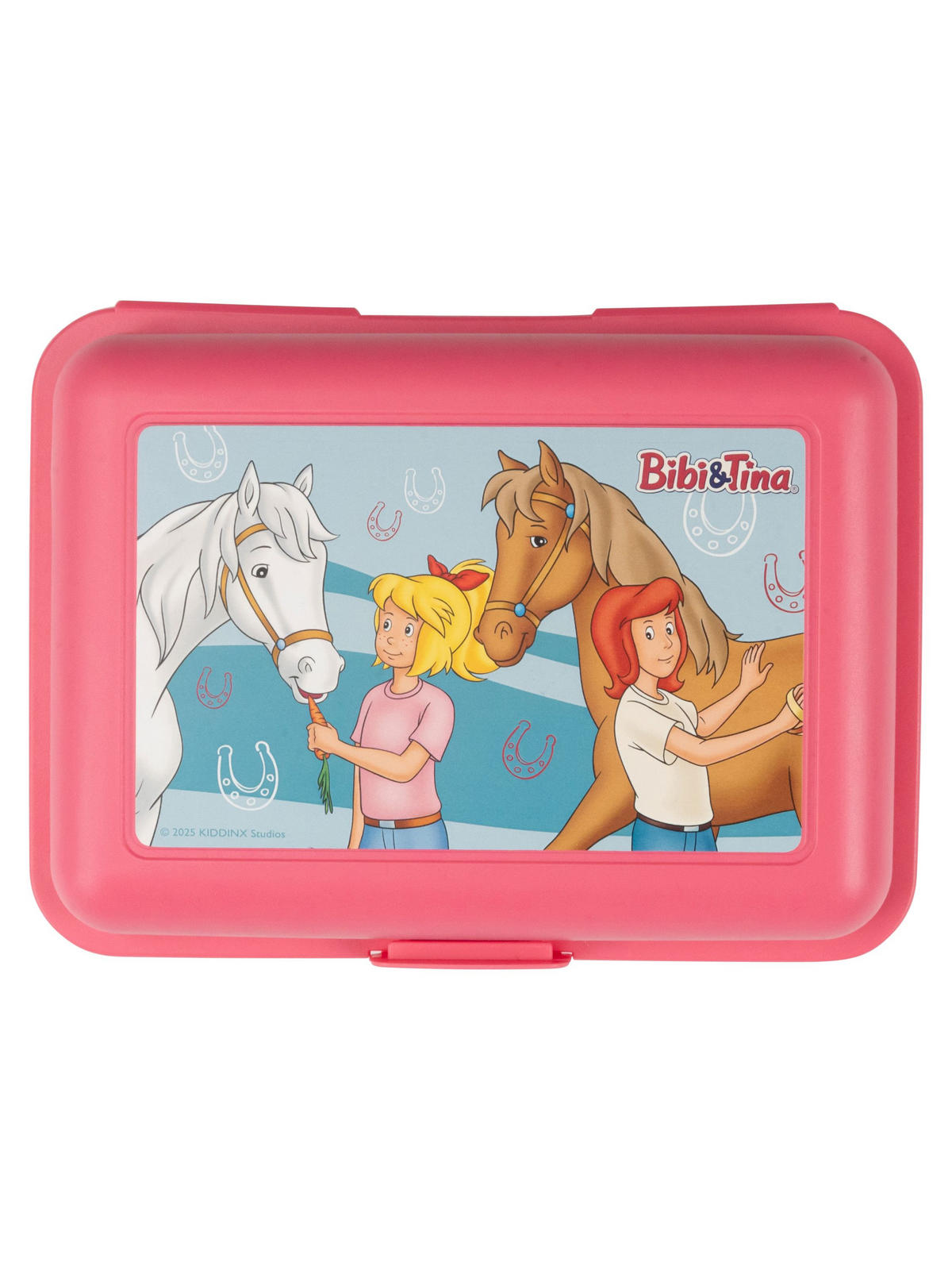 BROTDOSE Bibi & Tina Pferde Hufeisen Rosa 17,5 x 12,8 x 6,9 cm - Rosa, Kunststoff (17.5/6.9/12.8cm) - United Labels
