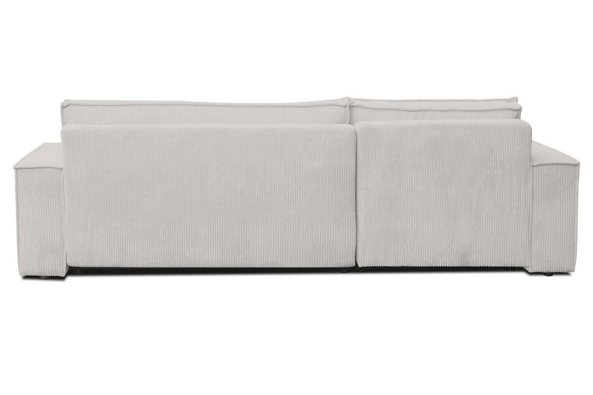 ECKSOFA HUGO XL Schlaffunktion und Bettkasten Cord-Stoff (Beige) - Beige, Textil (274/142cm) - VENASI MÖBEL