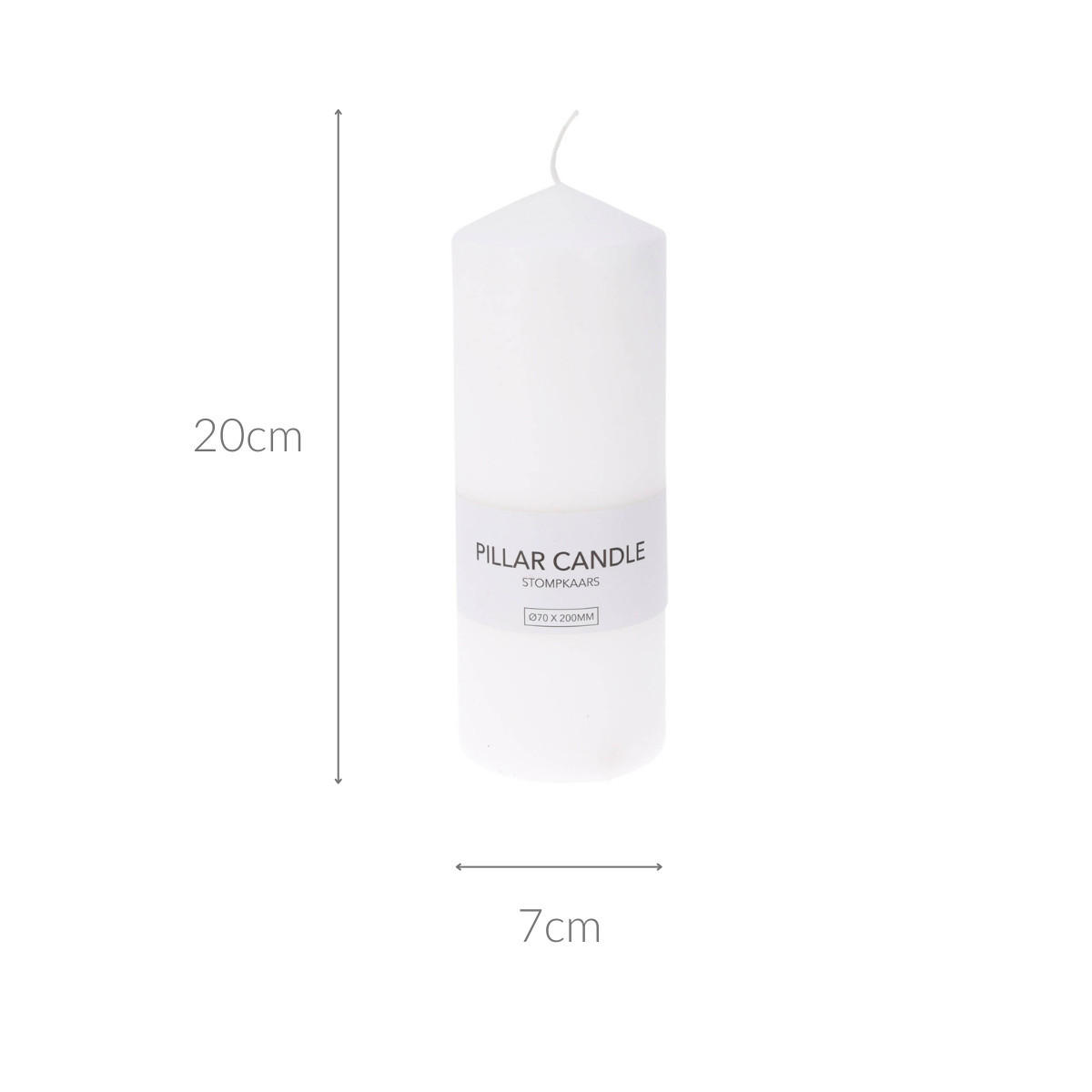 KERZE aus Paraffin 7/7/20 cm - Weiß, Paraffin (7/20/7cm) - Home Styling Collection