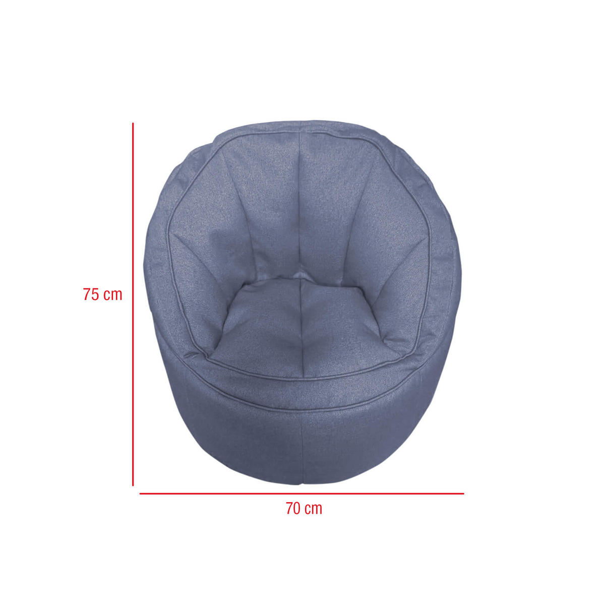 SITZSACKBEZUG Blau 75/75/70 cm - Blau, Textil (75/70/75cm) - Mobili Rebecca