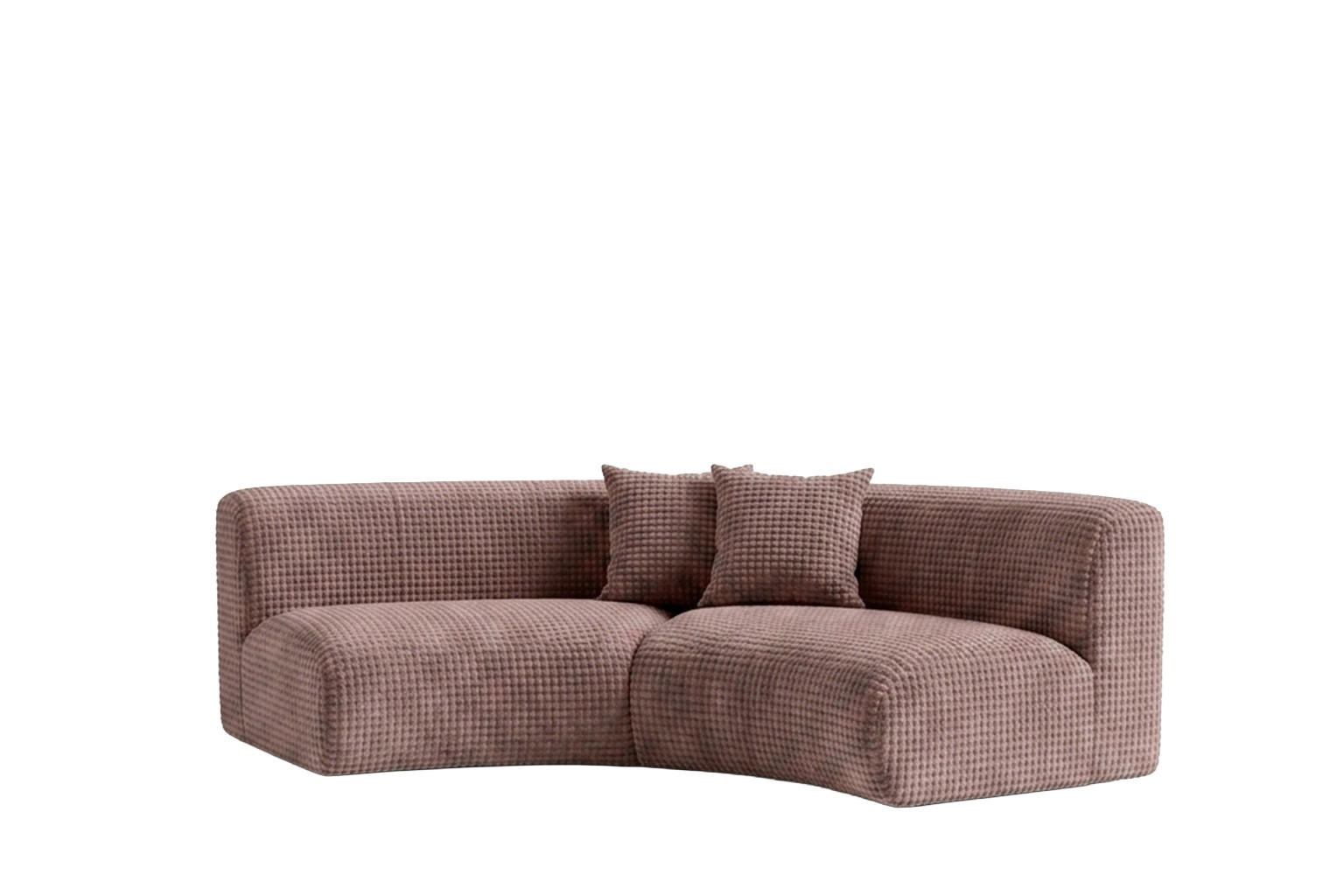 POHOVKA zaoblená, žinylková látka Cremona, Taupe, GRETA - šedohnědá, dřevo (294/70/89cm) - Kaiser Möbel