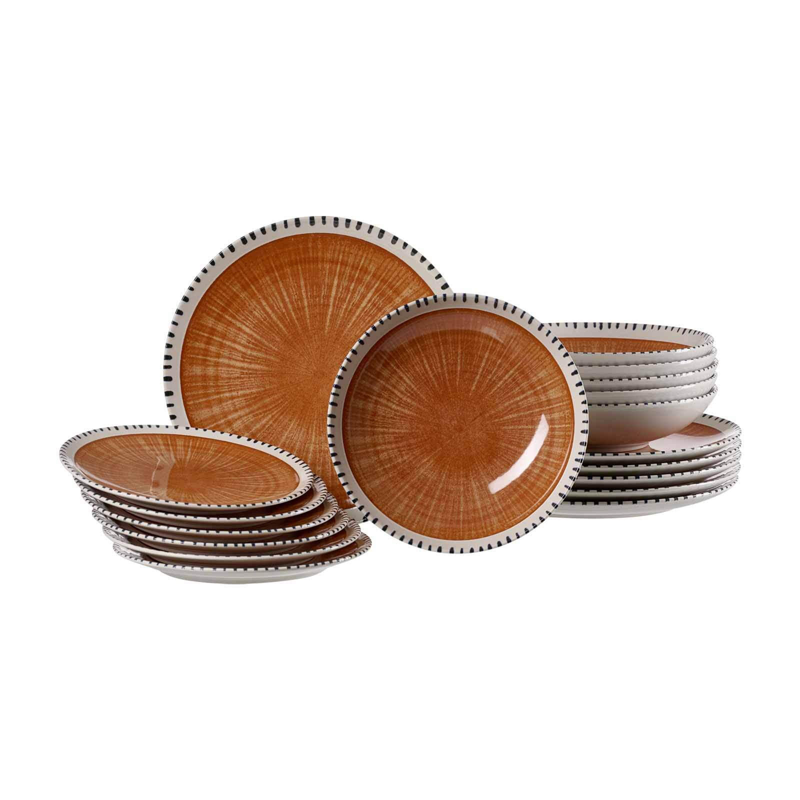 TELLERSET Natura Braun 18er Set - Braun, Keramik (2/2/2cm) - Ritzenhoff Breker