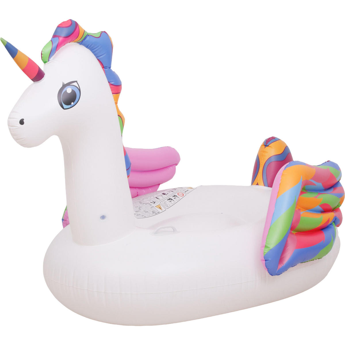 SCHWIMMTIER Einhorn 222 x 132 x 123 cm mit Haltegriffen - Multicolor, Kunststoff (222/132/123cm) - Avenli