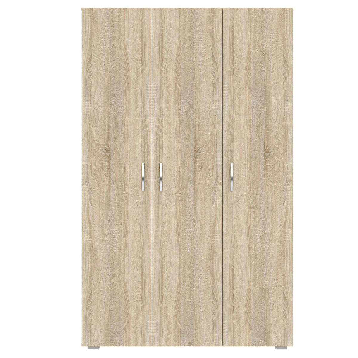 KLEIDERSCHRANK Basic Eiche Sonoma 110,7 / 52 / 179 cm - Silberfarben/Sonoma Eiche, Holz/Holzwerkstoff (110.7/179/52cm) - Feldmann-Wohnen