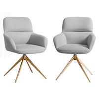 DREHSESSEL-SET Bokiz 3615/GL (2 Stück) - Goldfarben/Grau, Textil/Metall (57/86/63cm) - MIRJAN24