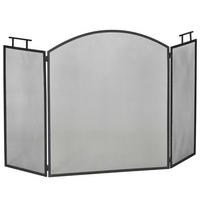 KAMINSCHUTZGITTER Funkenschutzgitter mit Netz zusammengefaltet Metall Schwarz - Schwarz, Metall (2/76.5/128cm) - HOMCOM